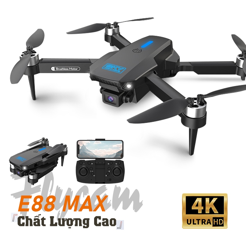 Máy Bay Camera E88 MAX Flycam Drone Camera HD 4K FPV 5000M Cảm Biến Tránh Vật Cản Xoay 360 Độ