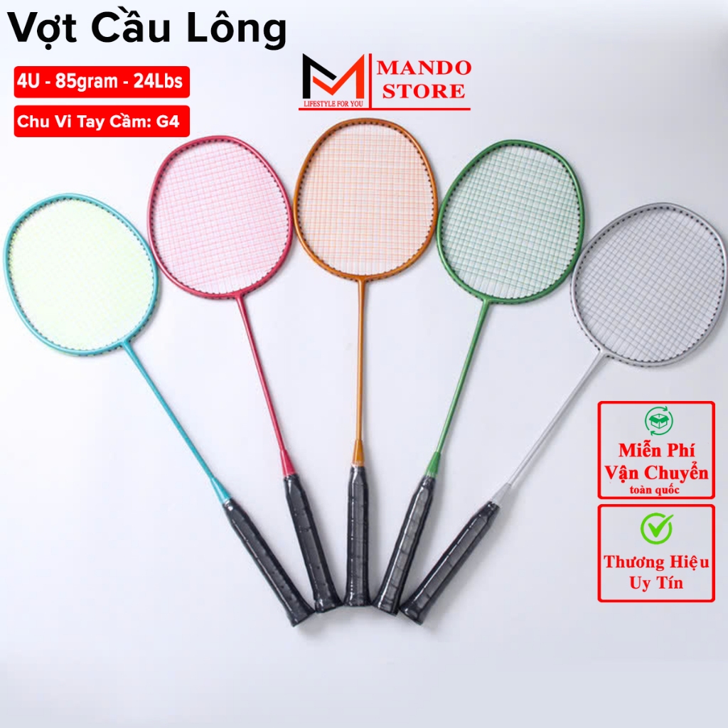 Vợt Cầu Lông Hợp Kim Nhôm Thép Carbon Chắc Chắn Dành Huấn Luyện Chơi Cầu Lông 85gram G4 24Lbs Chọn M