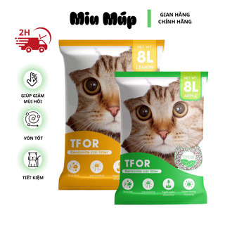 Cát đất sét cho mèo khử mùi vón cục Tfor Bentonite 8l