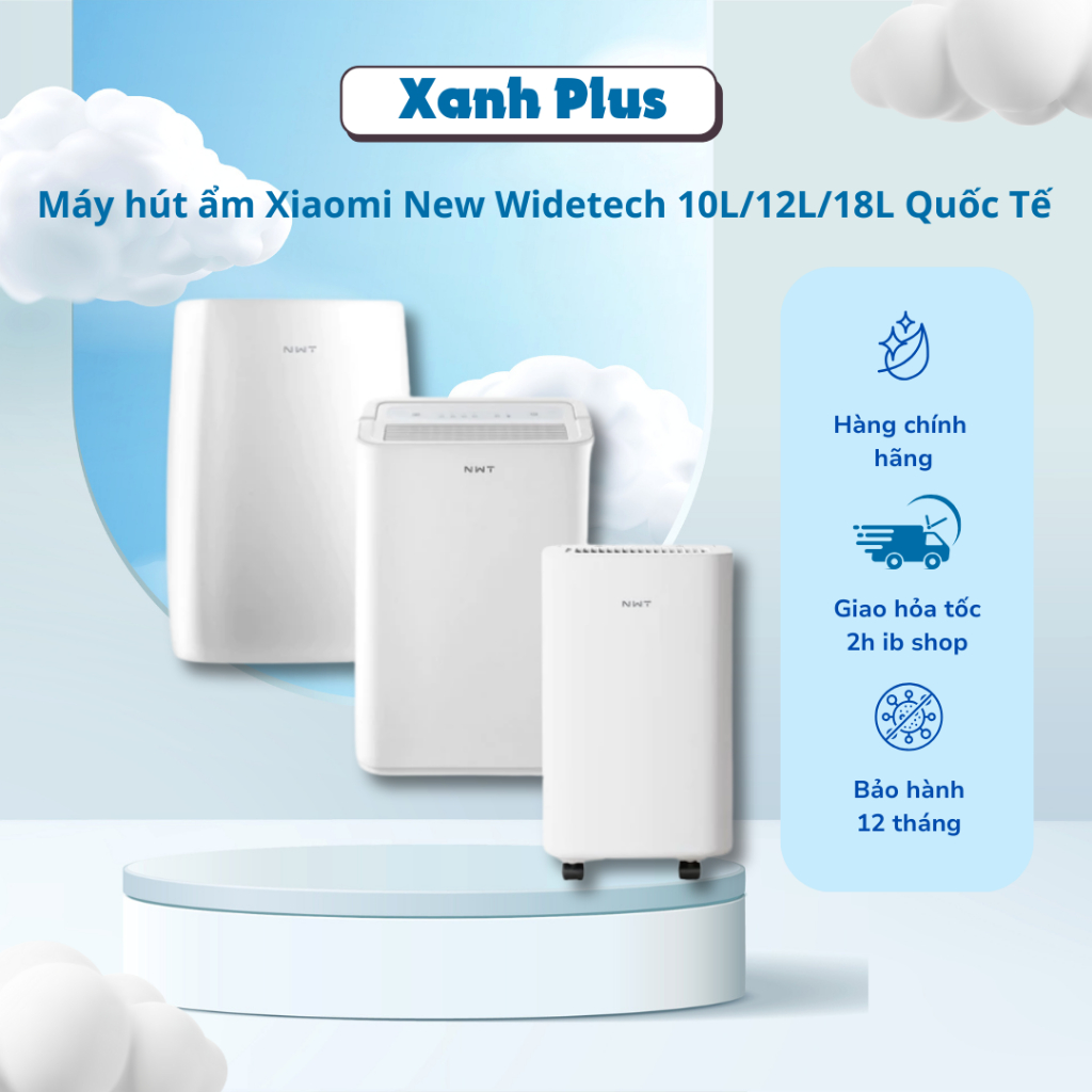 Máy hút ẩm thông minh NEW WIDETECH 10L /12L/18L kết nối Wifi app Mi Home, Bản quốc tế, Bảo hành 12 tháng
