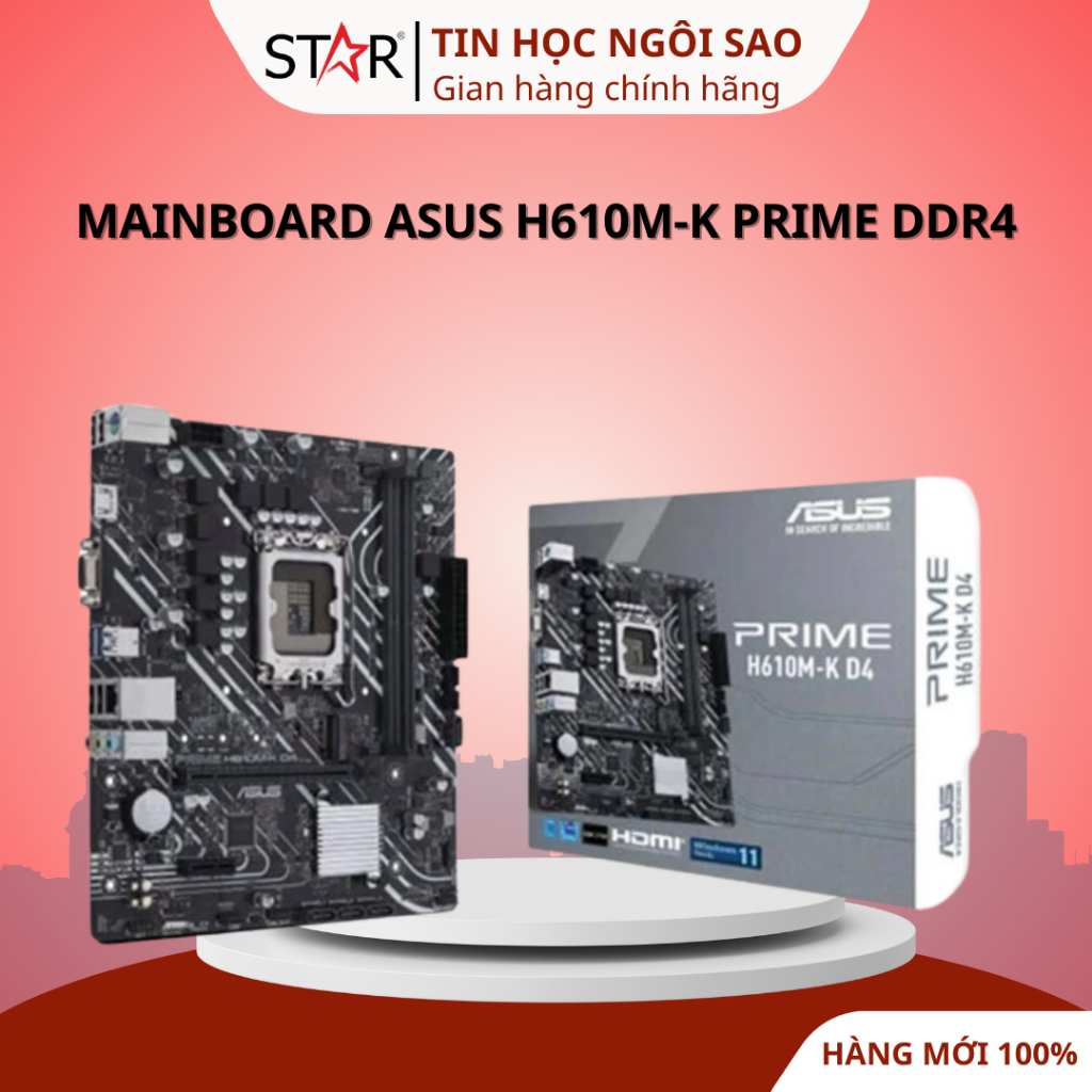 Mainboard Asus H610M-K Prime DDR4 - Bảo hành 36 tháng