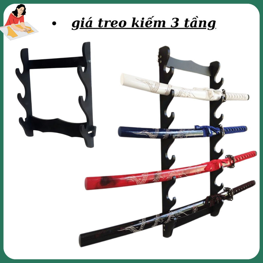 Giá Treo Kiếm, Giá Đỡ Kiếm Loại Treo Trường 1-2-3 tầng