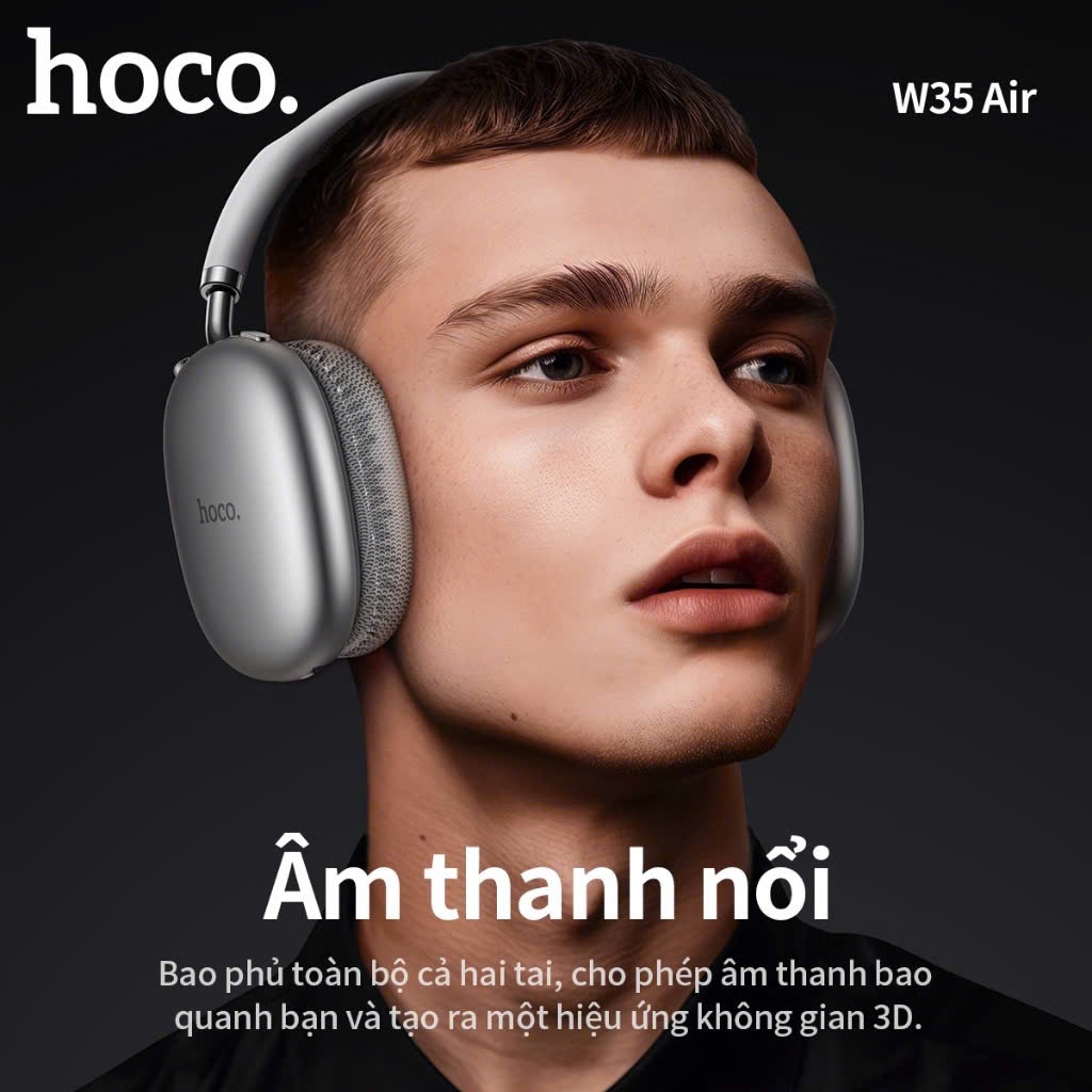 Tai Nghe Chụp Tai BLUETOOTH Hoco W35 Air, 45 giờ nghe nhạc, Full Size Kiểu Dáng Sang Trọng, Chống Ồn, Chống Thấm Nước | BigBuy360 - bigbuy360.vn
