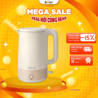 Ấm Siêu Tốc Đun Nước Bear ZDH-Q17H5, Công Suất 1800W, Giữ nhiệt điện, Inox Sang Trong, BH 18 Tháng