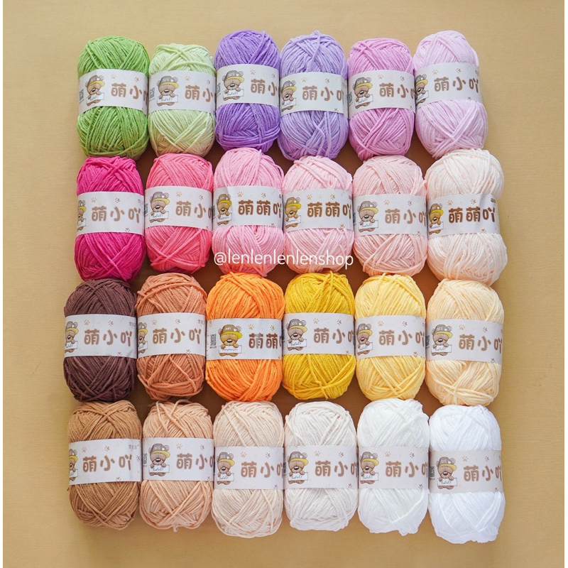 [Siêu rẻ] Len Nhung Gấu 3mm - sợi nhung mềm mịn, móc thú bông Amigurumi