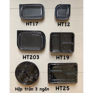 50 Khay, hộp nhựa đế đen kèm nắp HT12/HT17/HT203/HT19/HT25