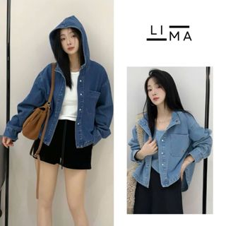 Áo Khoác Jeans Mỏng Nữ Dài Tay S239, Áo Khoác Jeans Mỏng Có Mũ Cúc Bấm Phong Cách Ulzzang Lima Fashion