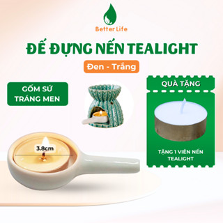 Đế đựng nến Tealight gốm sứ cao cấp, dùng cho đèn xông tinh dầu, bếp xông thảo mộc tiện lợi