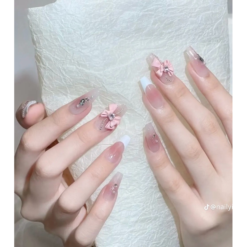SP22 Nail nơ ombre nhẹ nhàng