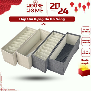  Hộp đựng các vật dụng nhỏ trang sức để bàn ngăn tủ hộc tủ nhỏ Hộp vải chia 10 ngăn đựng đồ tiện lợi - HousetoHome 
