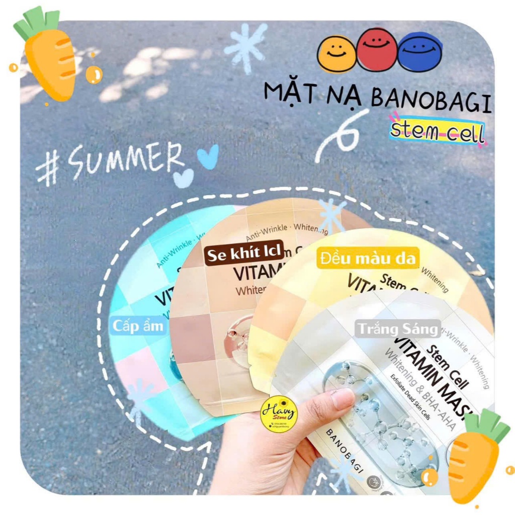 Mặt Nạ Giấy Banobagi Vita Genic Jelly Mask - Stem Cell Vitamin Mask - Super Collagen Mask