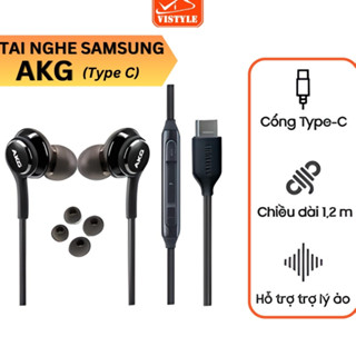 Tai nghe AKG Samsung Chính Hãng Type C , Jack 3.5 màu đen có micro nhét tai có dây NAHU Bảo hành Lỗi 1 đổi 1
