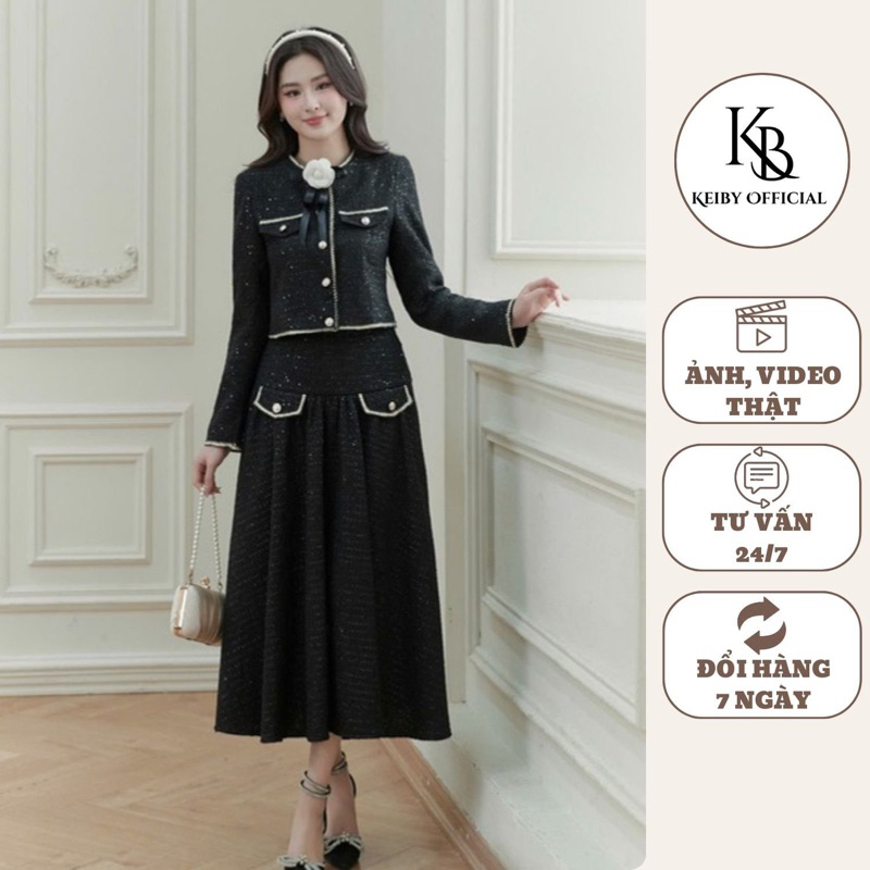 Set Dạ Kim Tuyến Cao Cấp KALOE Kèm Nơ Siêu Xinh Sang Trọng KT01