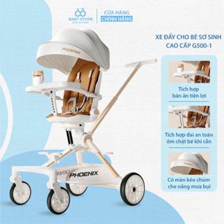Xe đẩy cho bé sơ sinh cao cấp G500-1 đủ màu có kèm bàn ăn dặm mẫu mới nhất 2024 (hàng full hộp)