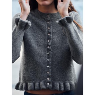 Áo Zara made in Morocco len dệt kim trơn viền bèo khuy trai nhiều màu