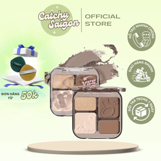 Bảng Phấn Tạo Khối VEECCI 4 Ô Đa Năng Kèm Bắt Sáng Má Hồng