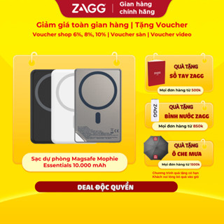 Sạc dự phòng Mophie Essentials Magsafe Powerstation 10,000mAh - Sạc không dây 15W sạc nhanh 20w PD cho iPhone/ Samsun