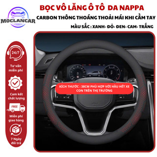 Bọc Vô Lăng Ô Tô 3D Da Nappa Cao Cấp Siêu Mỏng Thiết Kế Kiểu Dáng Lỗ Thoát Khí Chống Trơn Trượt 38cm