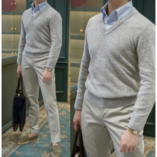 ThefoManmới mỏ bán tri ân khách hàng áo len cổ tim cao cấp sang trọng lịch lãm rễ phối đồ chất liệu len lông thỏ mềm min