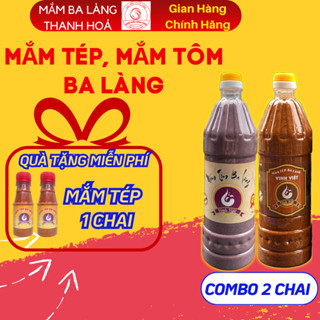 COMBO 2 LOẠI Mắm tôm, Mắm tép 1,2kg Ba Làng Thanh Hóa loại đặc biệt mỗi chai