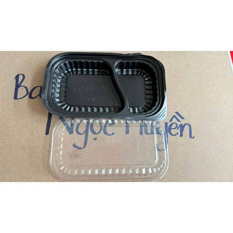 HT17 2 Ngăn ( 50 cái ) Hộp Đen Nắp Trong 2 Ngăn Tiện Lợi.