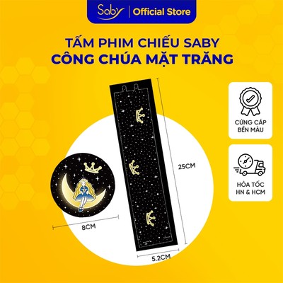 Tấm phim chiếu Saby hình Công chúa mặt trăng,phim chiếu cho đèn chiếu sao Saby Dreamz, Saby Stories