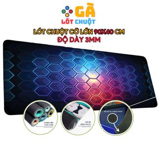 Miếng lót chuột cỡ lớn 90x40cm,lót chuột bàn phím dày 3mm bo viền mặt vải min đế cao su bền