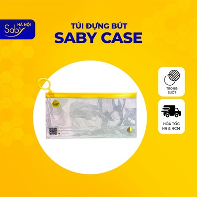 Túi đựng bút Saby, túi khóa zip đựng đồ dùng học tập in hình ong vàng dễ thương