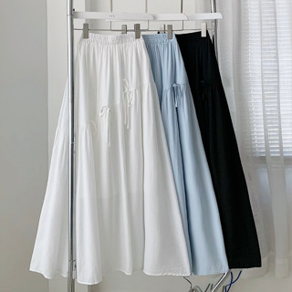 CHÂN VÁY DÀI FORM DÁNG XOÈ RỘNG MÀU ĐEN TRẮNG CHẤT VOAN MỊN JEMCLOSET- TIGE - 3478