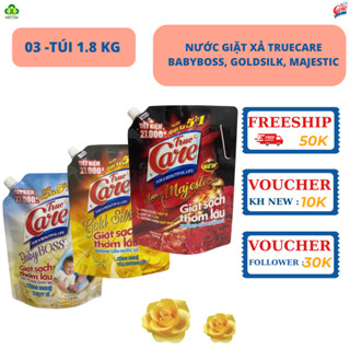 Combo 3 túi 1.8Kg( 5Kg4)  nước giặt xả True Care, Mr Care 3 mùi Majestic + Gold Silk+ BabyBoss