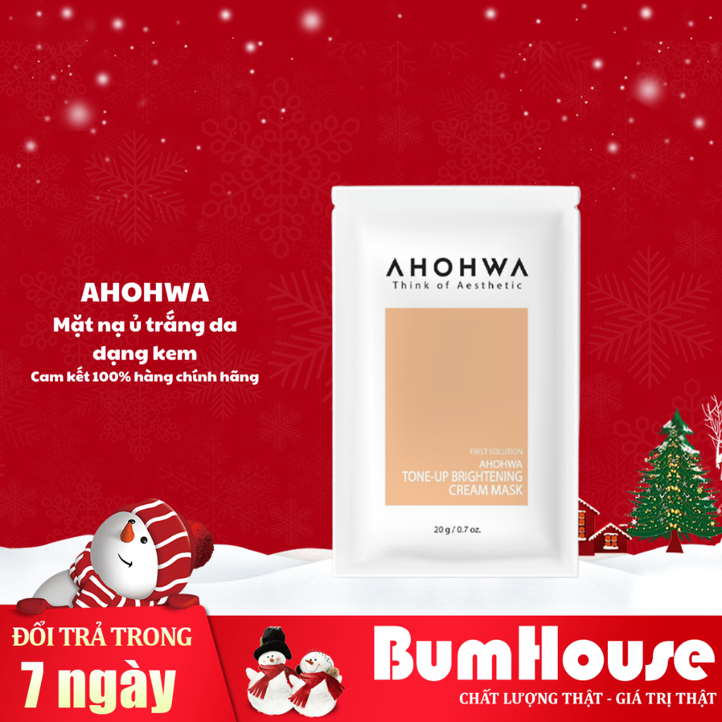 Gói Mặt nạ ủ trắng Ahohwa dạng kem Tone-up Brightening Cream Mask gói 20g