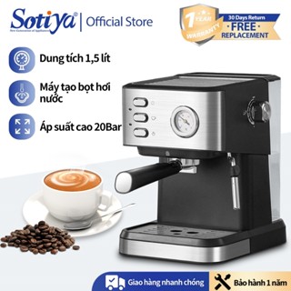 Máy pha cà phê Ý tự xay gia dụng bán tự động hơi nước bọt sữa văn phòng liền thể kiểu Mỹ nhỏ