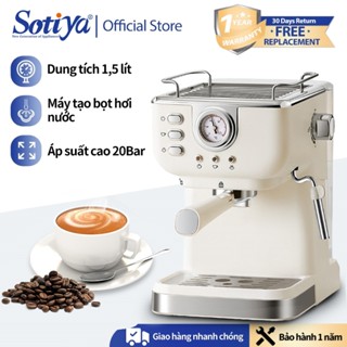 Máy pha cà phê espresso bán tự động, Áp suất 20 Bar,1050W, đồng hồ đo nhiệt độ, BH 12tháng