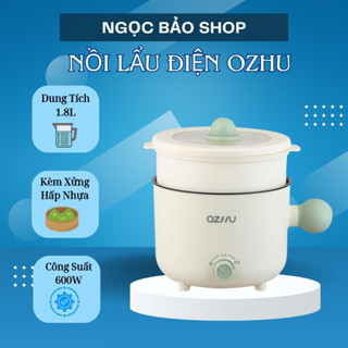 Nồi Lẩu 1 Người, Nồi Hấp Mini Đa Năng 2 Nấc Nhiệt Kèm Giá Hấp Có Tay Cầm Tiện Dụng Dung Tích 1.8L