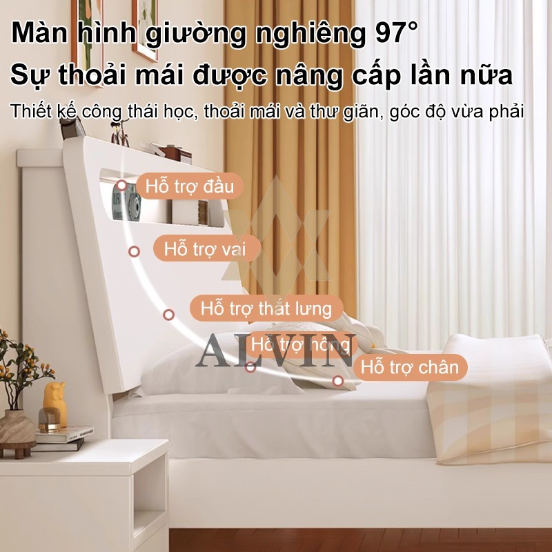 ALVIN giường ngủ Giường Pallet Gỗ Thông Mới Giường Ngủ Đẹp Chất Lượng gỗ thật 100%1m8/1m5/1m2 | BigBuy360 - bigbuy360.vn