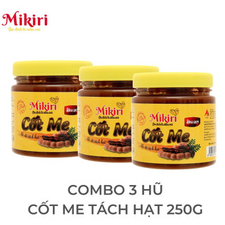 Cốt Me Nguyên Chất Đã Tách Hạt Mikiri Hũ 250g - Vị Chua Thanh, Dùng Nấu Canh Chua, Đá Me