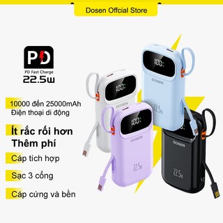  dosen sạc dự phòng power bank pd22.5w tự mang theo dây đôi pin dự phòng màn hình led tích hợp tích hợp 10000mah 25000mah 