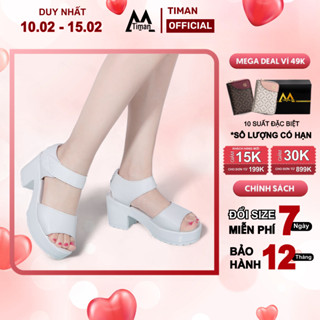 Giày cao gót nữ đế vuông cao 5 phân màu trắng mũi nhọn kiểu nơ đính đá bảo hành 1 năm KT12 TIMAN