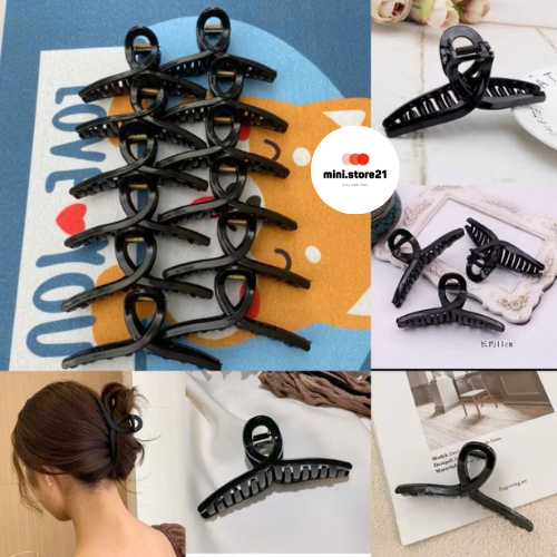 Giá sỉ Set 12 kẹp tóc càng cua bằng nhựa nhiều màu bản to