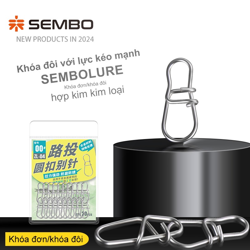 SEMBOLURE khoá snap trắng , khóa link hồ lô trắng, khoá link câu lure số 8 lực kéo mạnh, dễ dàng thá