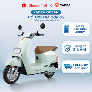[TRẢ GÓP 0%] Xe Máy Điện Yadea Ocean Thiết Kế Tinh Tế 80Km Một Lần Sạc Dung Tích Cốp 18 L - Bảo Hành 2 Năm