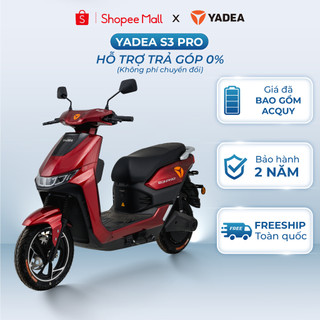   TRẢ GÓP 0%  Xe Máy Điện Yadea S3 Pro 150Km Một Lần Sạc Dung Tích Cốp 21 L - Bảo Hành 2 Năm - Freeship Toàn Quốc 