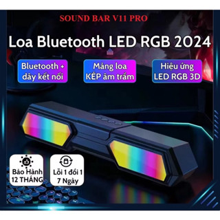 Loa Bluetooth V11 Pro Có Đèn LED RGB Nháy Theo Nhạc, Loa Máy Tính Để Bàn