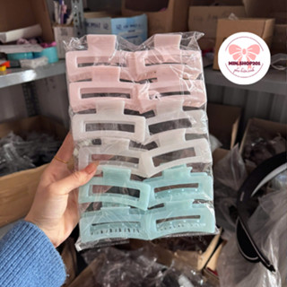 Set 12 kẹp tóc càng cua nhựa nhiều màu cỡ lớn, kẹp 3 răng 5 răng