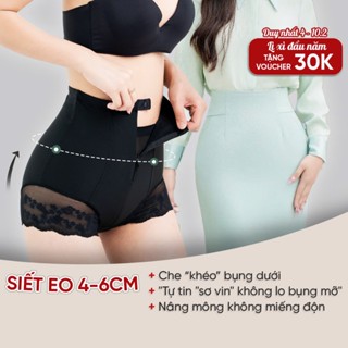 Quần Gen Nịt Bụng Dưới Sau Sinh Thoải Mái 24H Mặc Váy Cho Nữ BigSize Chân Ren Mềm Thoáng Cao Cấp v4