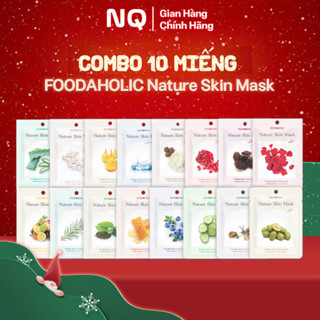Combo 10 Mặt Nạ Giấy Cấp Ẩm Dưỡng Da Foodaholic Nature Skin Mask 23ml