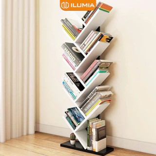 Kệ sách hình cây 9 tầng kệ sách gỗ xương cá phù hợp với mọi bàn làm việc thương hiệu ILUMIA - GP03