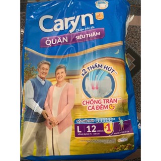 Sỉ 1 Cây/Thùng 3 Gói Tã Quần Người Lớn Caryn L12+ 1 (13 Miếng)  Siêu Thấm - Vòng Bụng 75- 100 cm - Date Mới