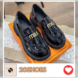 Giày Oxford Nữ Miu Miu, Giày Da Nữ Đế Cao Miu 2 Loại Da Bóng - Mềm Bản Cao Cấp Full Box
