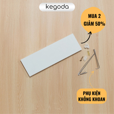 [Mua từ 2 giảm 30%] Kệ Treo Tường Không Khoan Màu Trắng, Tặng Kèm Móc Treo KEGODA KT55